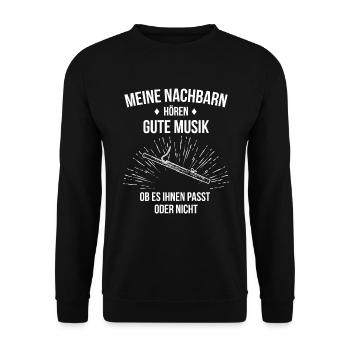 Fagott Fagottspieler Fagottist - Unisex Pullover - Schwarz - Vorne - Alina (178cm) & Michal (187cm)