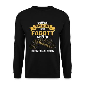 Fagott Fagottspieler Fagottist - Unisex Pullover - Schwarz - Vorne - Alina (178cm) & Michal (187cm)