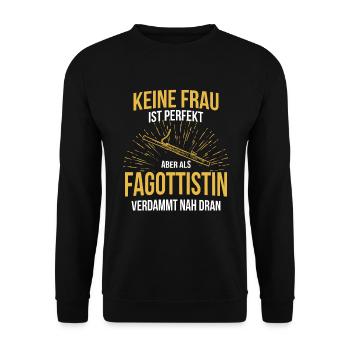 Fagott Fagottspieler Fagottist - Unisex Pullover - Schwarz - Vorne - Alina (178cm) & Michal (187cm)