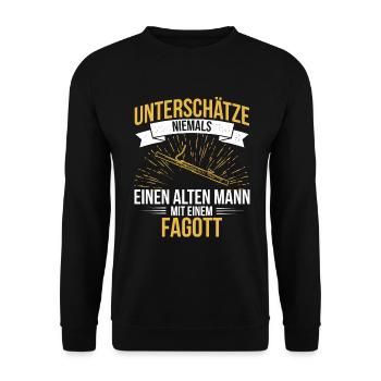 Fagott Fagottspieler Fagottist - Unisex Pullover - Schwarz - Vorne - Alina (178cm) & Michal (187cm)