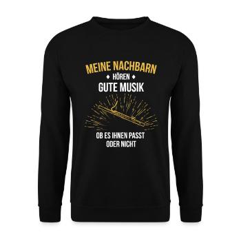Fagott Fagottspieler Fagottist - Unisex Pullover - Schwarz - Vorne - Alina (178cm) & Michal (187cm)