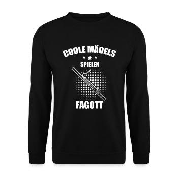 Fagott Fagottspieler Fagottist - Unisex Pullover - Schwarz - Vorne - Alina (178cm) & Michal (187cm)