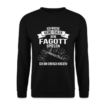Fagott Fagottspieler Fagottist - Unisex Pullover - Schwarz - Vorne - Alina (178cm) & Michal (187cm)