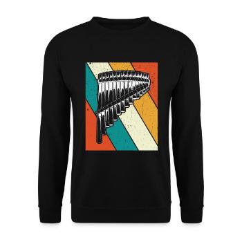 Panflute Panflute player Panflutist - Unisex Sweatshirt - black - Front - Alina (178cm) & Michal (187cm)