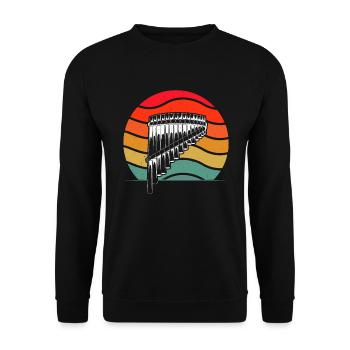 Panflute Panflute player Panflutist - Unisex Sweatshirt - black - Front - Alina (178cm) & Michal (187cm)