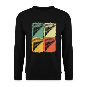 Panflute Panflute player Panflutist - Unisex Sweatshirt - black - Front - Alina (178cm) & Michal (187cm)