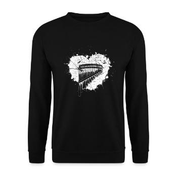 Panflute Panflute player Panflutist - Unisex Sweatshirt - black - Front - Alina (178cm) & Michal (187cm)