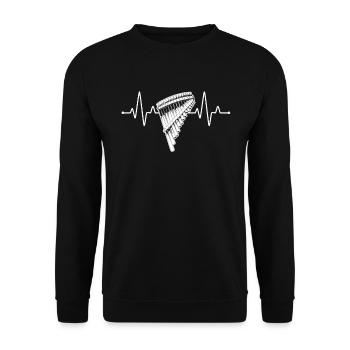 Panflute Panflute player Panflutist - Unisex Sweatshirt - black - Front - Alina (178cm) & Michal (187cm)