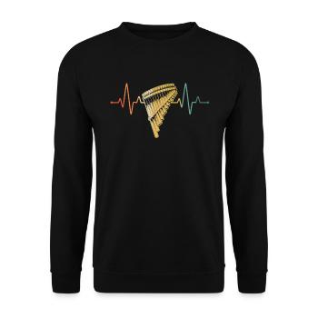 Panflute Panflute player Panflutist - Unisex Sweatshirt - black - Front - Alina (178cm) & Michal (187cm)