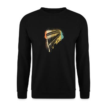 Panflute Panflute player Panflutist - Unisex Sweatshirt - black - Front - Alina (178cm) & Michal (187cm)