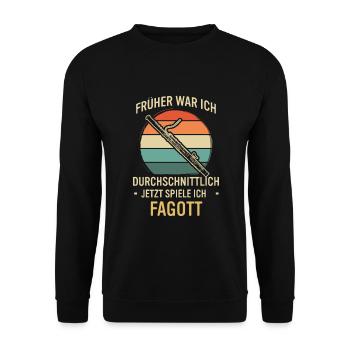 Fagott Fagottspieler Fagottist - Unisex Pullover - Schwarz - Vorne - Alina (178cm) & Michal (187cm)