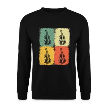 Double bass Double bass player Double bass player - Unisex Sweatshirt - black - Front - Alina (178cm) & Michal (187cm)