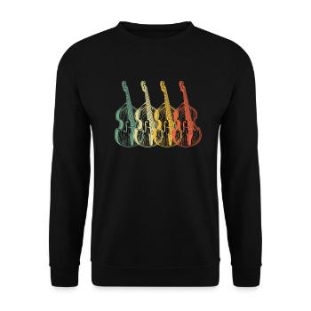 Double bass Double bass player Double bass player - Unisex Sweatshirt - black - Front - Alina (178cm) & Michal (187cm)
