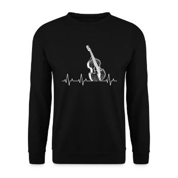 Double bass Double bass player Double bass player - Unisex Sweatshirt - black - Front - Alina (178cm) & Michal (187cm)