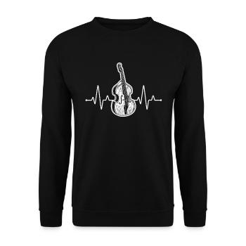 Double bass Double bass player Double bass player - Unisex Sweatshirt - black - Front - Alina (178cm) & Michal (187cm)