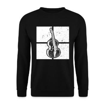 Double bass Double bass player Double bass player - Unisex Sweatshirt - black - Front - Alina (178cm) & Michal (187cm)