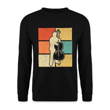 Double bass Double bass player Double bass player - Unisex Sweatshirt - black - Front - Alina (178cm) & Michal (187cm)