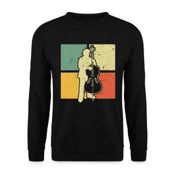 Double bass Double bass player Double bass player - Unisex Sweatshirt - black - Front - Alina (178cm) & Michal (187cm)