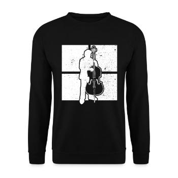 Double bass Double bass player Double bass player - Unisex Sweatshirt - black - Front - Alina (178cm) & Michal (187cm)