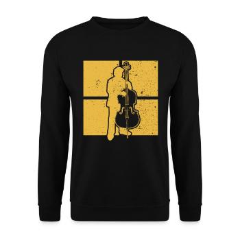 Double bass Double bass player Double bass player - Unisex Sweatshirt - black - Front - Alina (178cm) & Michal (187cm)