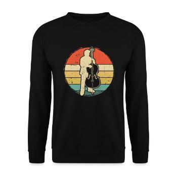 Double bass Double bass player Double bass player - Unisex Sweatshirt - black - Front - Alina (178cm) & Michal (187cm)