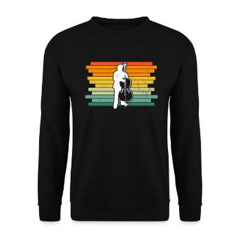 Double bass Double bass player Double bass player - Unisex Sweatshirt - black - Front - Alina (178cm) & Michal (187cm)