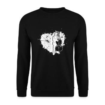 Double bass Double bass player Double bass player - Unisex Sweatshirt - black - Front - Alina (178cm) & Michal (187cm)