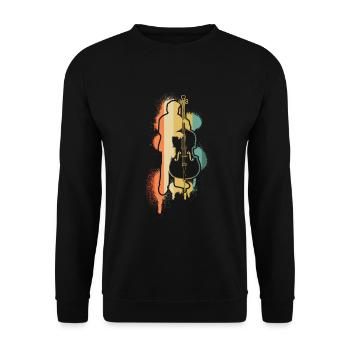 Double bass Double bass player Double bass player - Unisex Sweatshirt - black - Front - Alina (178cm) & Michal (187cm)