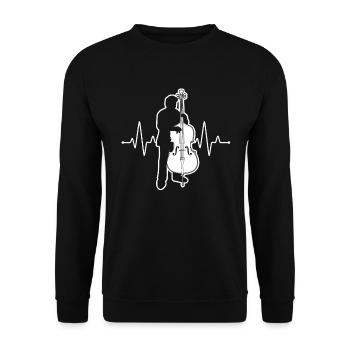 Double bass Double bass player Double bass player - Unisex Sweatshirt - black - Front - Alina (178cm) & Michal (187cm)