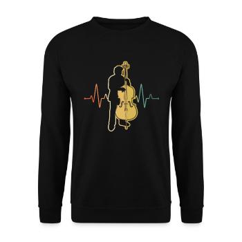 Double bass Double bass player Double bass player - Unisex Sweatshirt - black - Front - Alina (178cm) & Michal (187cm)