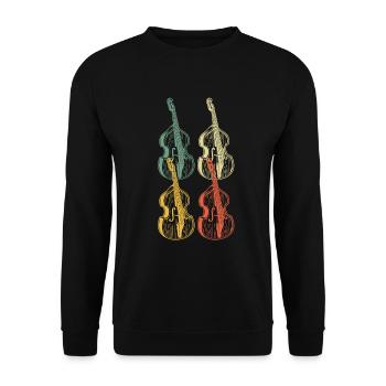 Double bass Double bass player Double bass player - Unisex Sweatshirt - black - Front - Alina (178cm) & Michal (187cm)