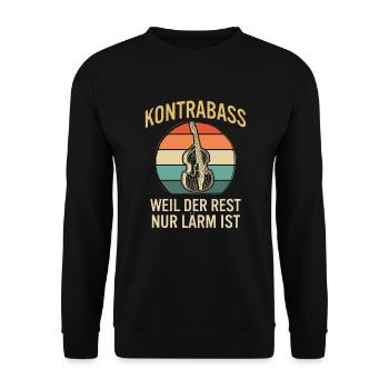 Kontrabass Kontrabassspieler Kontrabassist - Unisex Pullover - Schwarz - Vorne - Alina (178cm) & Michal (187cm)
