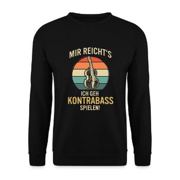 Kontrabass Kontrabassspieler Kontrabassist - Unisex Pullover - Schwarz - Vorne - Alina (178cm) & Michal (187cm)