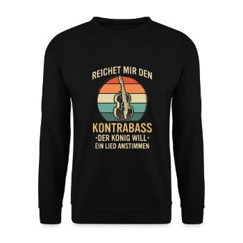Kontrabass Kontrabassspieler Kontrabassist - Unisex Pullover - Schwarz - Vorne - Alina (178cm) & Michal (187cm)