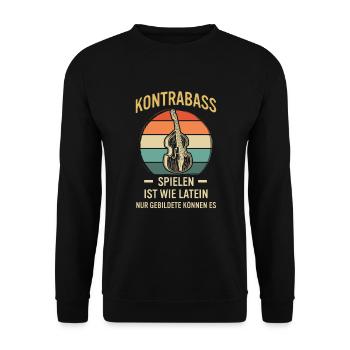 Kontrabass Kontrabassspieler Kontrabassist - Unisex Pullover - Schwarz - Vorne - Alina (178cm) & Michal (187cm)