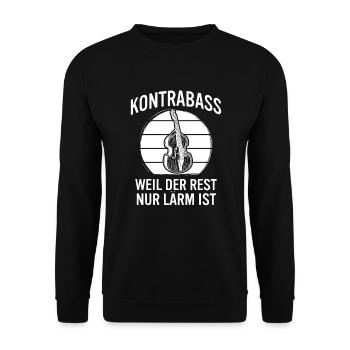 Kontrabass Kontrabassspieler Kontrabassist - Unisex Pullover - Schwarz - Vorne - Alina (178cm) & Michal (187cm)