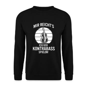 Kontrabass Kontrabassspieler Kontrabassist - Unisex Pullover - Schwarz - Vorne - Alina (178cm) & Michal (187cm)