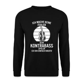 Kontrabass Kontrabassspieler Kontrabassist - Unisex Pullover - Schwarz - Vorne - Alina (178cm) & Michal (187cm)