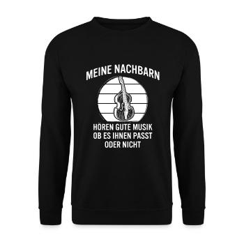 Kontrabass Kontrabassspieler Kontrabassist - Unisex Pullover - Schwarz - Vorne - Alina (178cm) & Michal (187cm)