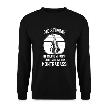 Kontrabass Kontrabassspieler Kontrabassist - Unisex Pullover - Schwarz - Vorne - Alina (178cm) & Michal (187cm)