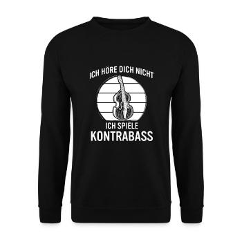 Kontrabass Kontrabassspieler Kontrabassist - Unisex Pullover - Schwarz - Vorne - Alina (178cm) & Michal (187cm)