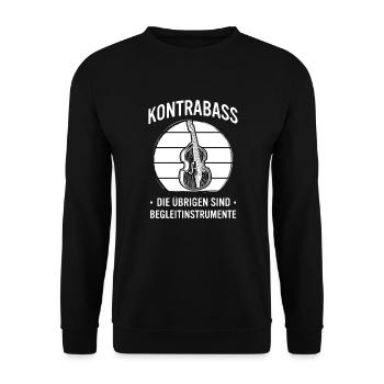 Kontrabass Kontrabassspieler Kontrabassist - Unisex Pullover - Schwarz - Vorne - Alina (178cm) & Michal (187cm)