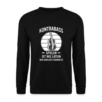 Kontrabass Kontrabassspieler Kontrabassist - Unisex Pullover - Schwarz - Vorne - Alina (178cm) & Michal (187cm)