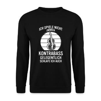 Kontrabass Kontrabassspieler Kontrabassist - Unisex Pullover - Schwarz - Vorne - Alina (178cm) & Michal (187cm)