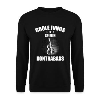 Kontrabass Kontrabassspieler Kontrabassist - Unisex Pullover - Schwarz - Vorne - Alina (178cm) & Michal (187cm)