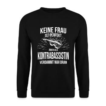 Kontrabass Kontrabassspieler Kontrabassist - Unisex Pullover - Schwarz - Vorne - Alina (178cm) & Michal (187cm)