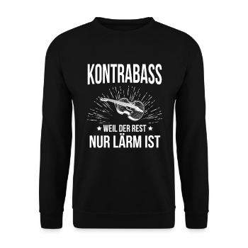 Kontrabass Kontrabassspieler Kontrabassist - Unisex Pullover - Schwarz - Vorne - Alina (178cm) & Michal (187cm)