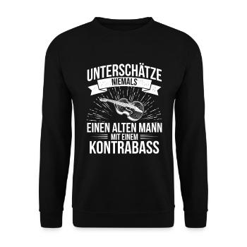 Kontrabass Kontrabassspieler Kontrabassist - Unisex Pullover - Schwarz - Vorne - Alina (178cm) & Michal (187cm)
