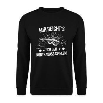 Kontrabass Kontrabassspieler Kontrabassist - Unisex Pullover - Schwarz - Vorne - Alina (178cm) & Michal (187cm)
