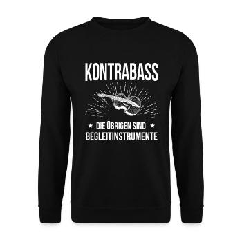 Kontrabass Kontrabassspieler Kontrabassist - Unisex Pullover - Schwarz - Vorne - Alina (178cm) & Michal (187cm)